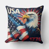 1776パーソナライズされた年アメリカ独立記念日 クッション (正面)