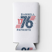 1776パーソナライズされた年7月4日の独立記念日 スリム缶クーラー (裏面)