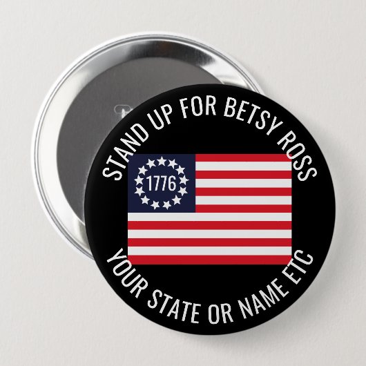 1776フラグ·文字·スタンカスタムドアップ·フォー·ベッツィ·ロス 缶バッジ (正面&裏面)
