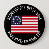 1776フラグ·文字·スタンカスタムドアップ·フォー·ベッツィ·ロス 缶バッジ (正面)