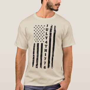 1776動揺して年7月4日フラグ Tシャツ