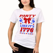 1776年かのようにパーティしよう 赤いギンガムチェックのリボン