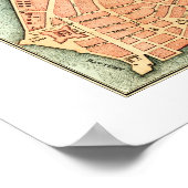 1776年からのニューヨーク市のオリジナル配置地図 ポスター (角)