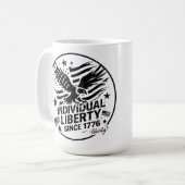 1776年からの個人の自由 愛国 コーヒーマグカップ (正面左)