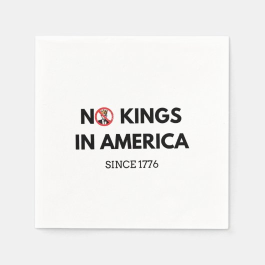 1776年からアメリカに王はいない スタンダードカクテルナプキン (正面)