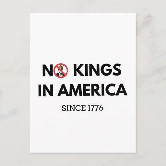 1776年からアメリカに王はいない ポストカード (正面)