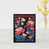 1776年から王を拒絶するレトロボホ フラワーレディ カード (黄色い花)