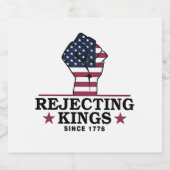 1776年から王を拒絶 4th of July 反トランプ スパークリングワインラベル (シングルラベル)