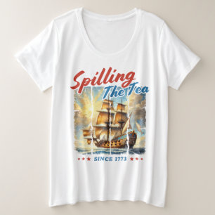 1776年から茶をこぼすこと プラスサイズTシャツ