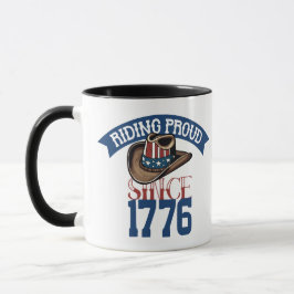 1776年から誇りを持って走る 星条旗 マグカップ