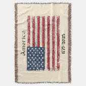 1776年から2026年 アメリカ国旗 アメリカ250周年記念 スローブランケット (正面縦)