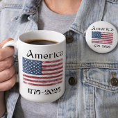 1776年から2026年 アメリカ国旗 アメリカ250周年記念 缶バッジ