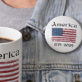 1776年から2026年 アメリカ国旗 アメリカ250周年記念 缶バッジ