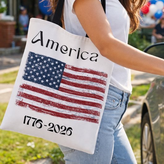 1776年から2026年 アメリカ国旗 アメリカ 250周年記念 トートバッグ