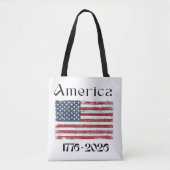 1776年から2026年 アメリカ国旗 アメリカ 250周年記念 トートバッグ (正面)
