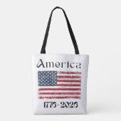 1776年から2026年 アメリカ国旗 アメリカ 250周年記念 トートバッグ (裏面)