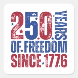 1776年から250年自由を祝う愛国的なデザイン スクエアシール