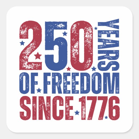 1776年から250年自由を祝う愛国的なデザイン スクエアシール (正面)