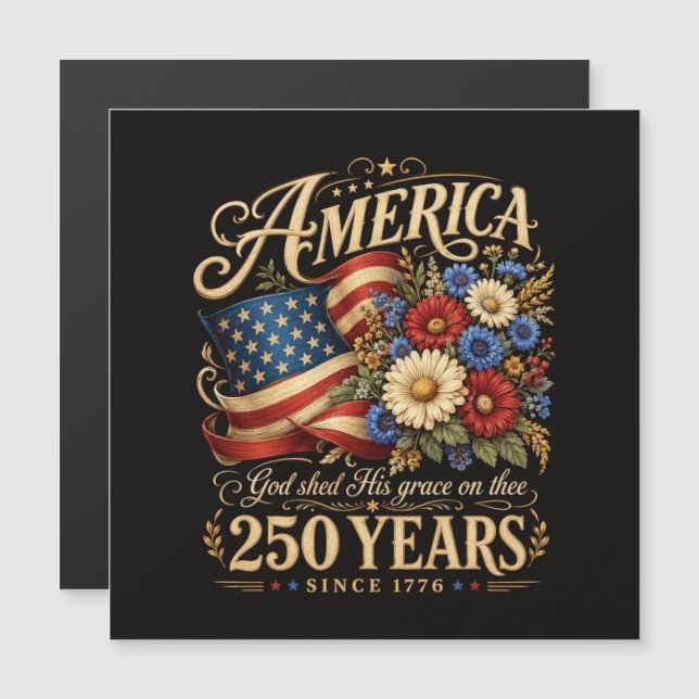 1776年から250年 アメリカ花柄愛国ギフト (正面/裏面)