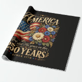 1776年から250年 アメリカ花柄愛国ギフト ラッピングペーパー (アンロールド)