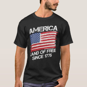 1776年に愛国的なアメリカ人から無料のアメリカの土地 Tシャツ