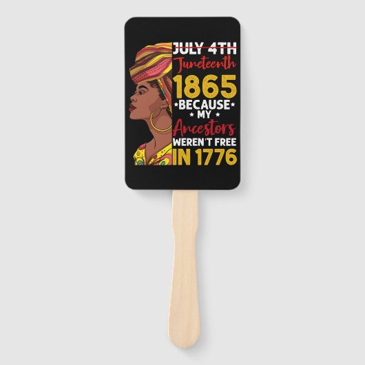 1776年に私の祖先が自由ではなかったために十月号 ハンドファン (正面)