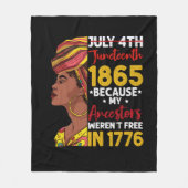 1776年に私の祖先が自由ではなかったために十月号 フリースブランケット (正面)