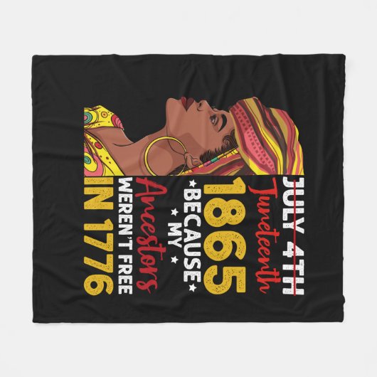 1776年に私の祖先が自由ではなかったために十月号 フリースブランケット (正面(横))