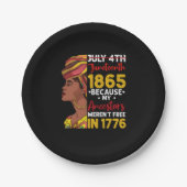 1776年に私の祖先が自由ではなかったために十月号 ペーパープレート (正面)