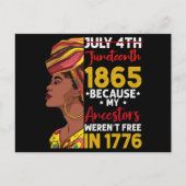 1776年に私の祖先が自由ではなかったために十月号 ポストカード (正面)