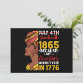 1776年に私の祖先が自由ではなかったために十月号 招待状 (スタンド正面)