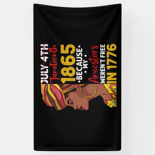 1776年に私の祖先が自由ではなかったために十月号 横断幕 (縦)