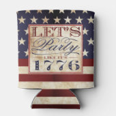 1776年のようにパーティしよう | ヴィンテージな独立記念日デザイン 缶クーラー (裏面)