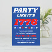 1776年のようにパーティしよう 愛国的なアメリカの祝祭 招待状 (スタンド正面)