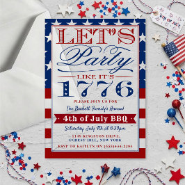 1776年のようにパーティしよう | 7月4日のパーティ アクリル招待状