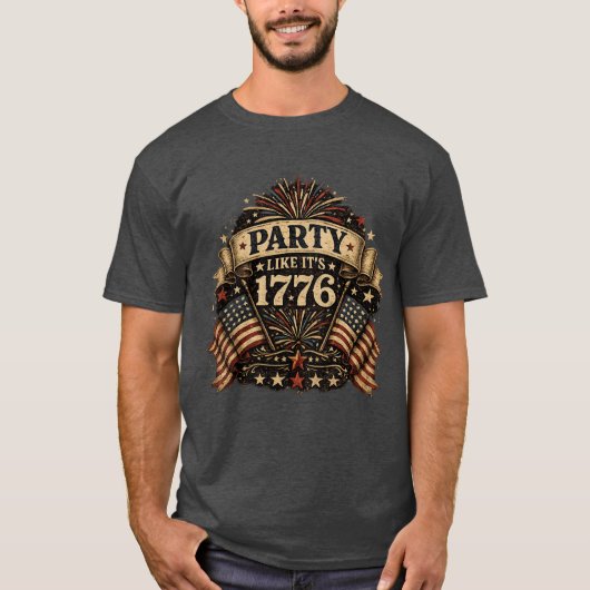1776年のようにパーティしよう Tシャツ (正面)
