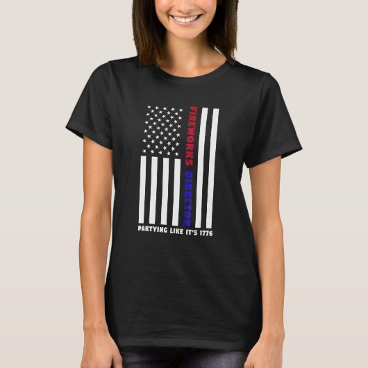 1776年のアメリカで花火監督がパーティー Tシャツ (正面)