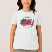 1776年のアメリカとアメリカ国旗/星 トライブレンドTシャツ (正面)