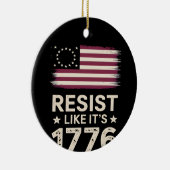 1776年のアメリカ保守国旗のように抵抗 セラミックオーナメント (右)
