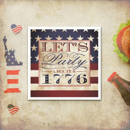 1776年のパーティーを見よう |ヴィンテージの7月4日 スタンダードカクテルナプキン