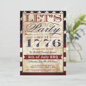1776年のパーティーを見よう |ヴィンテージの7月4日 招待状 (スタンド正面)