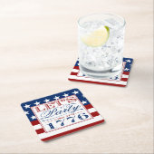 1776年のパーティーを見よう | 7月4日パーティー スクエアペーパーコースター (インサイチュ)