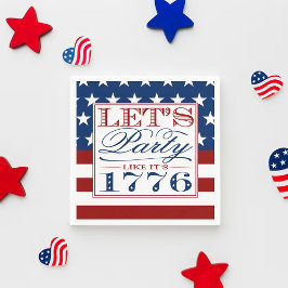 1776年のパーティーを見よう | 7月4日パーティー スタンダードカクテルナプキン