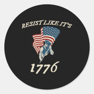 1776年の保守国旗American Pのように抵抗する ラウンドシール