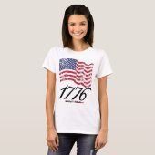 1776年の動揺してな米国旗 Tシャツ (正面フル)