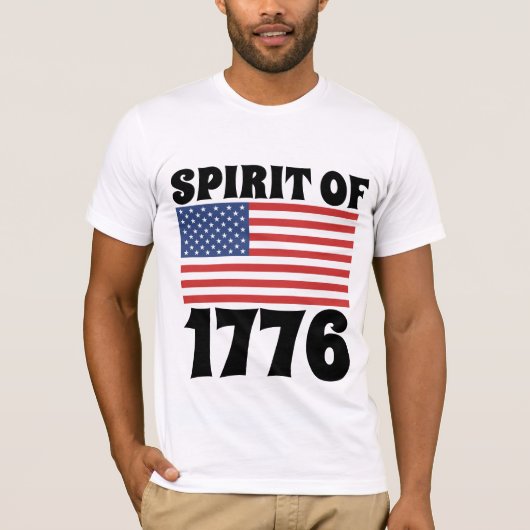 1776年の愛国心のあるTシャツの精神 Tシャツ (正面)