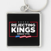 1776年の愛国的なアメリカ国旗からの王の拒絶 キーホルダー (正面)