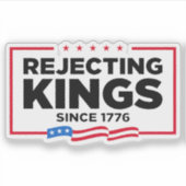 1776年の愛国的なアメリカ国旗からの王の拒絶 シール (正面)