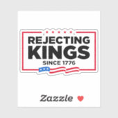 1776年の愛国的なアメリカ国旗からの王の拒絶 シール (シート)