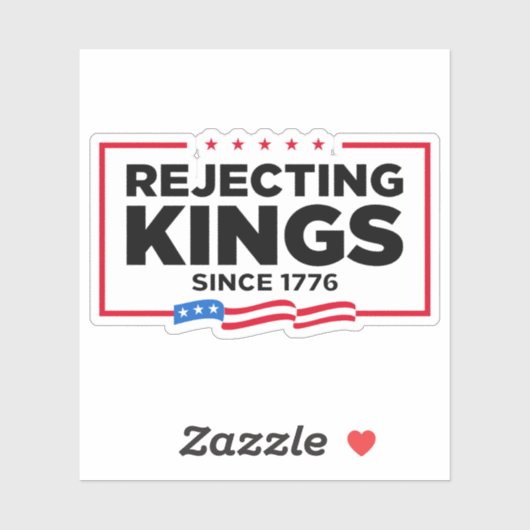 1776年の愛国的なアメリカ国旗からの王の拒絶 シール (シート)